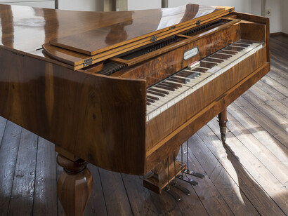 Schubert Sterbewohnung, ausstellungsansicht. Mit freundlicher genehmigung des Musa Museums