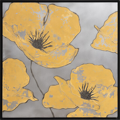 Nick Moss, Yellow Poppies, 2023, 31 3/4x31 3/4x2 inches. Courtesy the artist and Casterline|Goodman Gallery