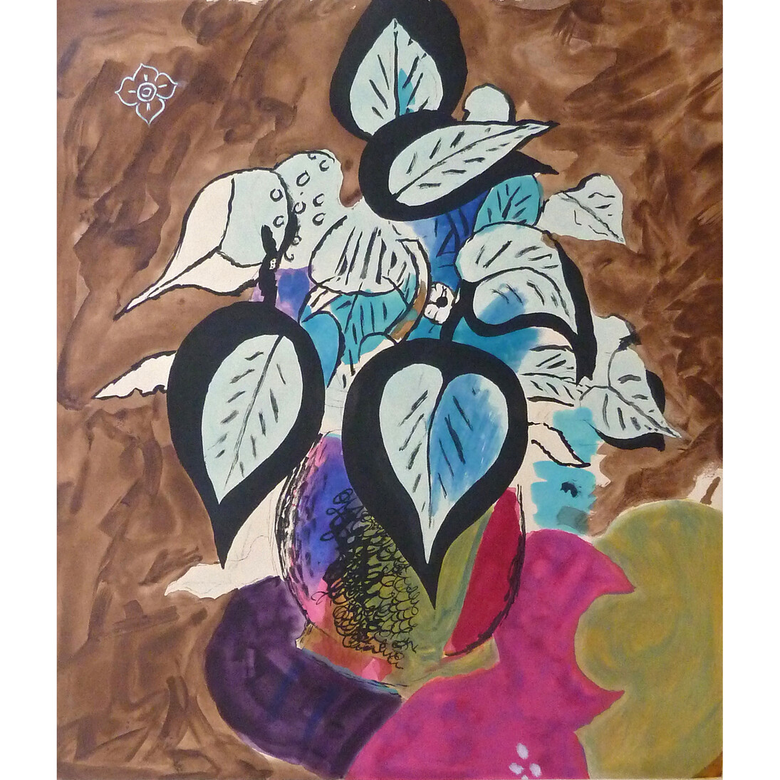 Georges Braque, Foliage in Colour, 1956, Original Hand Signed, Numbered and Dedicated Colour Etching and Aquatint with a Drawing in Pencil on cream Rives BFK paper, 66.6 x 50.8 cm / 26.2 X 20 in