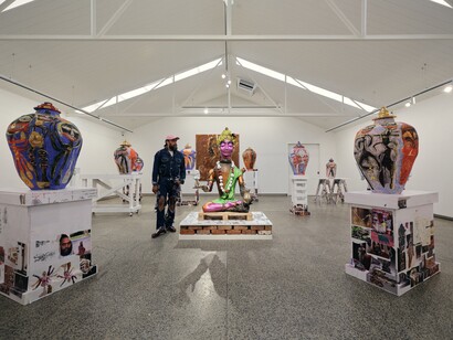 Ramesh Mario Nithiyendran, Liquid vessels, exhibition view. Courtesy of Sullivan+Strumpf 