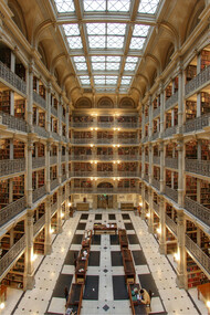 Interior of the George Peabody Library in Baltimore © Matthew Petroff