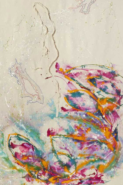 Karen Lee Sobol, Nobody's Nomads, dive in, 2024. Courtesy of Childs Gallery