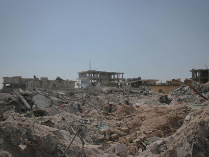 What remains of a city, bombed to oblivion