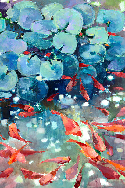Letizia Fornasieri, Ninfee, 2019, olio su tela, cm 80x118