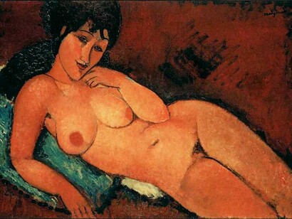 «Desnudo recostado sobre sillón azul» (1916), Amdedeo Modigliani