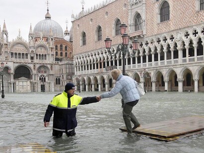 Acqua alta in the Piazza San Marco