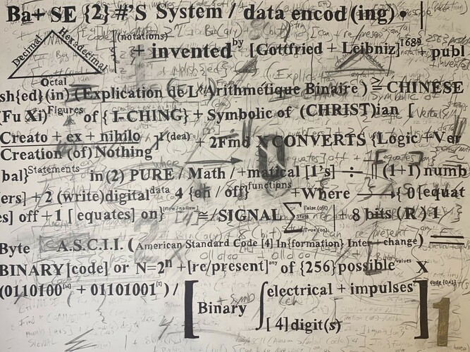 Gabriel Delgado, Binary code, from the Technology series, ink, chalk, graphite on paper, 22x30x3 in