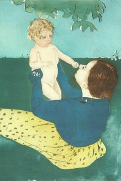 Mary Stevenson Cassatt. Under the Horse-Chestnut Tree, ca. 1895. Drypoint and color aquatint, 18 15/16 x 15 1/4 in. Museum of Fine Arts, Boston, Bequest of W. G. Russell Allen, 63.313. Photograph © 2014 MFA, Boston