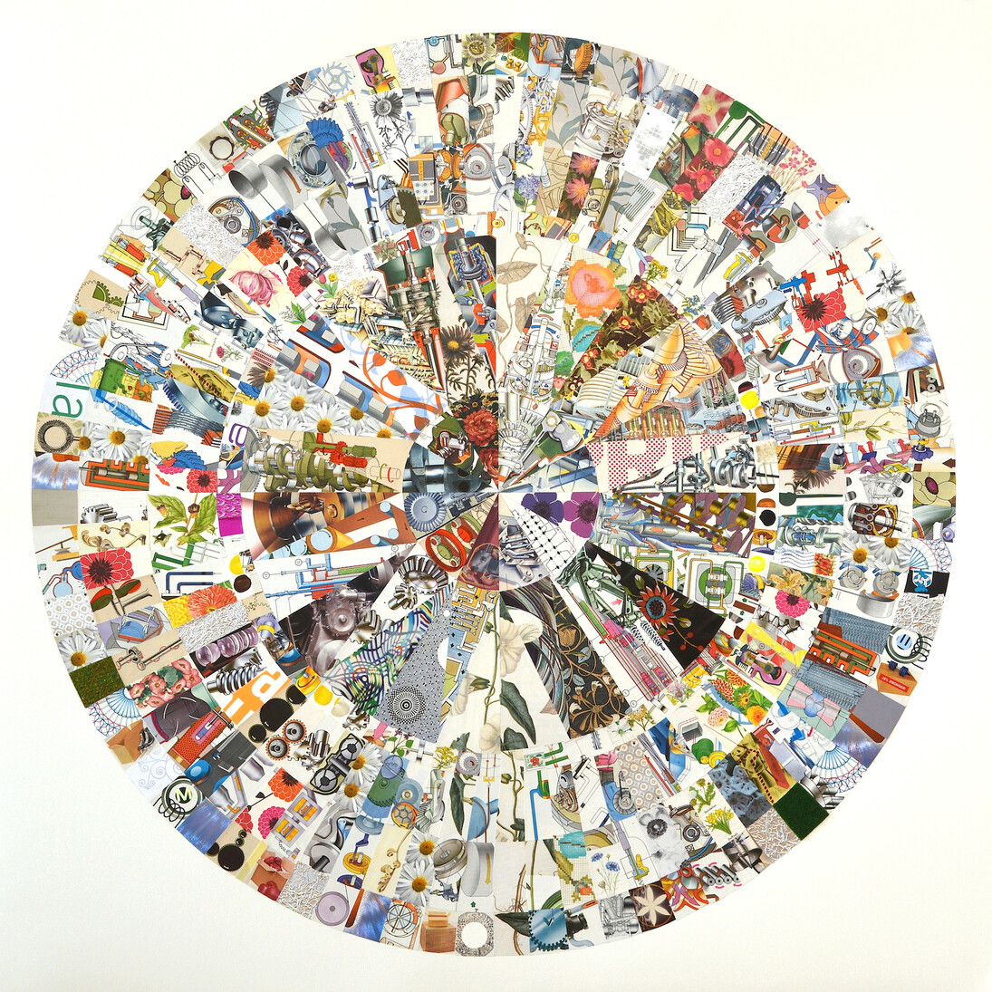 Josette Urso, Test Drive, 2014, paper collage on paper, 36 x 36 inches (unframed), 38 x 38 inches (framed)