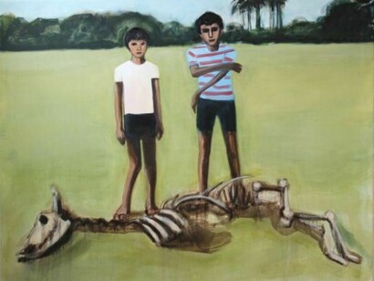 Matthew Krishanu, Skeleton, 2014, oil on canvas, 150 x 200 cm