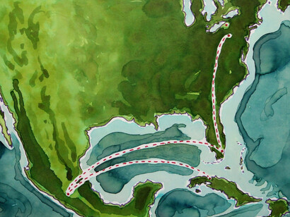 Alberto Rey, Watercolor Illustration, 2016. Courtesy of Benjaman Gallery