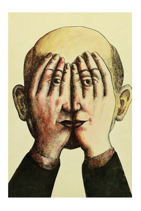 Roland Topor, illustrazione. Impossibile attribuire un significato univoco a questo anello temporale, così come alla vicenda nella sua globalità