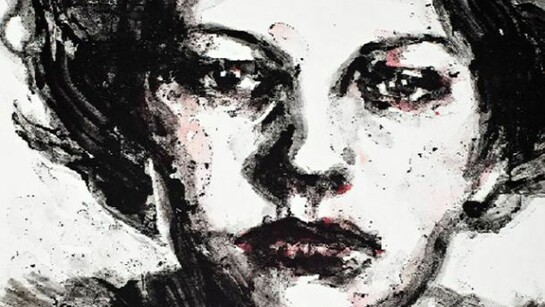 "0-639" - 2013, Mixed media on Fabriano paper, diluted powdered charcoal, gouache, mica flake, pva glue, 46 x 35 inches