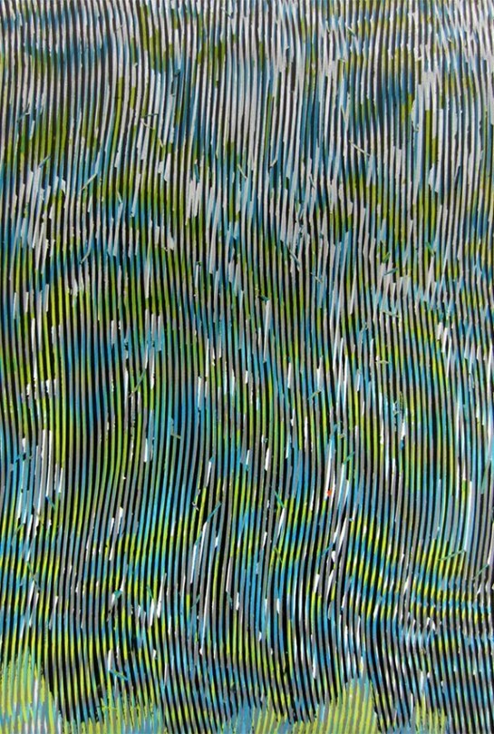 Julie Oppermann, ohne Titel (ypf05), 2012, Acrylic on Yupo paper, 26 x 20 inches. Courtesy of Joshua Liner Gallery