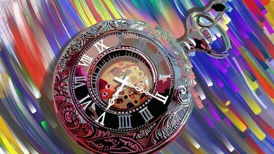 Bill Dixon, What Color is Time, Digital Hand Made Painting on Canvas, 24" x 32"