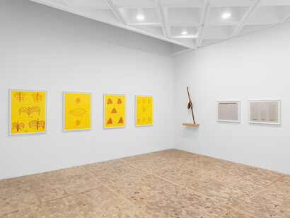 Laura Anderson Barbata y Sheroanawe Hakihiiwe, Wayamou: lenguas de lo común, vista de exhibición. Cortesía del Museo Tamayo 