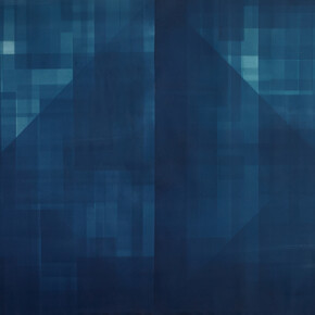 Ngono Yo Ngono, Ning Ojo Ngono #1, 2019, cyanotype on Arches paper, 110 x 222 cm (unframed), 115 x 228.3 x 6.3 cm (framed)