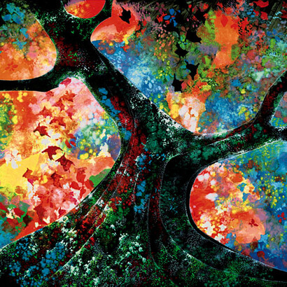 Eyvind Earle, *Waves of Golden Fire*, 1999   