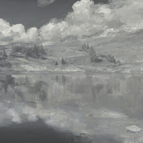 Luca Conca, Specchio, 2015, olio su tela, 34 x 44 cm