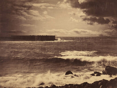 Gustave Le Gray

La gran ola, Sète, c. 1856-1857

Papel a la albúmina a partir de dos negativos de vidrio al colodión. 34,3 x 41,8 cm
Société française de photographie, París
© Collection Société française de photographie 