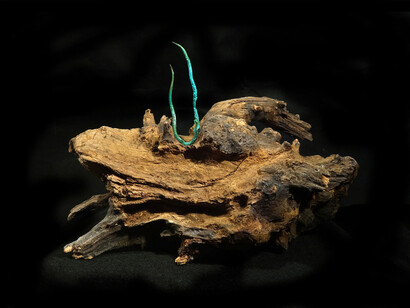 Maurizio Mercuri, Ho perso tempo, 2019, legno, rame elettroeroso e patinato, cm 26 x 20 x 18; courtesy l’artista