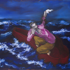 Gérard Garouste, Le Sarcophage, 2012, huile sur toile,
130 x 195 cm. Collection particulière. © Photo DR. © Adagp Paris 2015