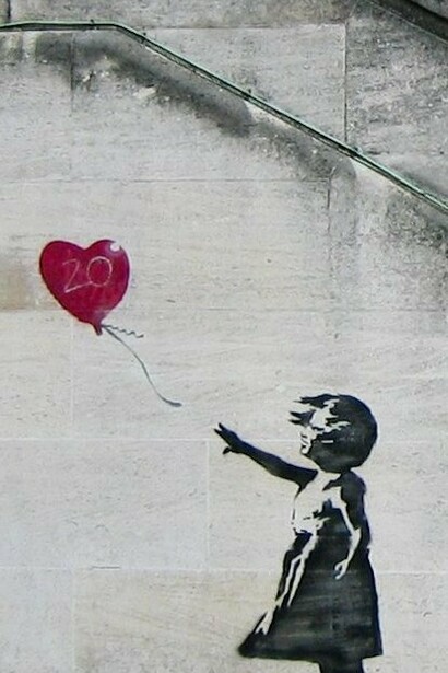 "Niña con globo", Londres, Reino Unido, Bansky, 2002