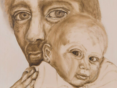 Fatherhood, oil on canvas, cm 85x85