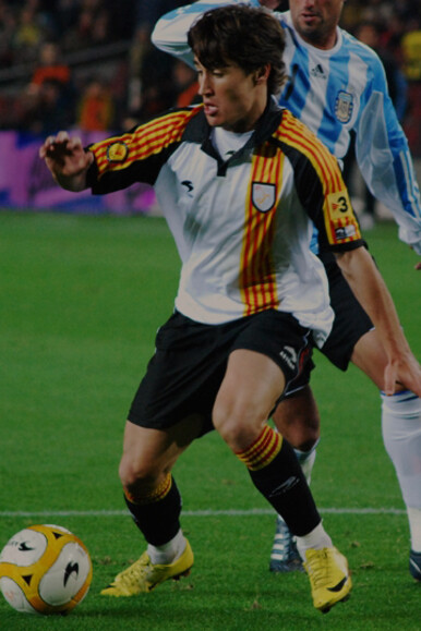 Bojan Krkić with the Catalonia national team in a match against Argentina