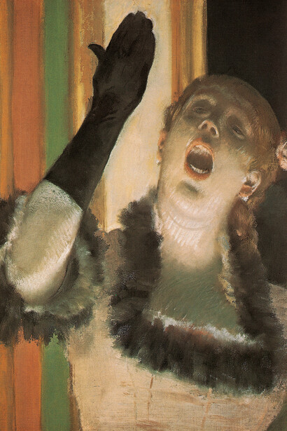 Edgar Degas, Die Sängerin mit dem Handschuh, um 1878. Pastell auf Leinwand, 52,9 x 41,1 cm. Fogg Art Museum, Harvard University Museum, Cambridge (Massachusetts)