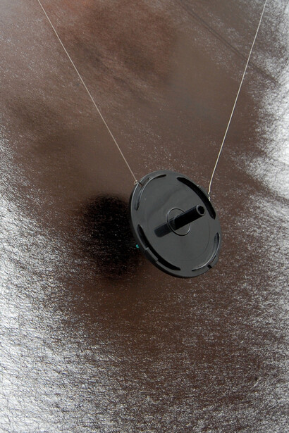 Debbie Locke, Kinetic drawing machine (wall based machine), detail