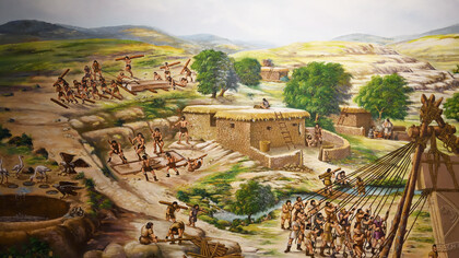 Göbekli Tepe is a Neolithic archaeological site located in Upper Mesopotamia (al-Jazira) in present-day Turkey. The settlement was occupied from approximately 9500 BCE to at least 8000 BCE, during the Pre-Pottery Neolithic period