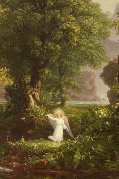 "Las edades de la vida: Juventud", óleo sobre lienzo, Thomas Cole, 1842