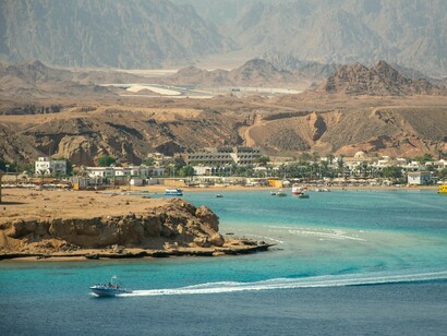 A panoramic view of the Red Sea in Sharm el-Sheikh, symbolising the shifting dynamics of geo-economic competition
