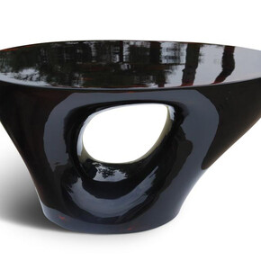 Afterimage of beginning 016-459, 2016, Traditional Korean lacquer on red oak, 17.75 x 32.75 x 15.25 inches
45 x 83 x 39 cm. Courtesy of  Friedman Benda Gallery 