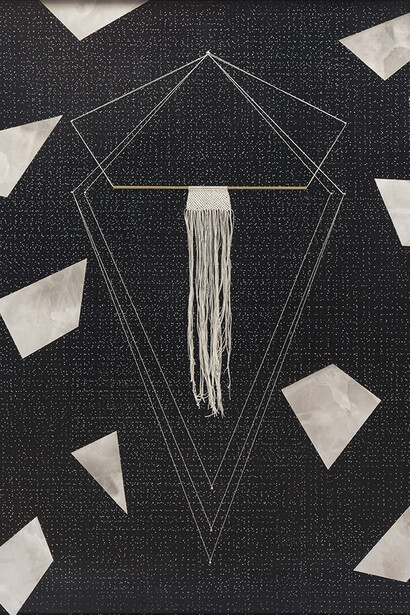 Sheree Hovsepian, 'A Room of One's Own', 2015, archival dye transfer print, silver gelatin photograms, string, brass nails and acrylic, 101.5 x 76 cm