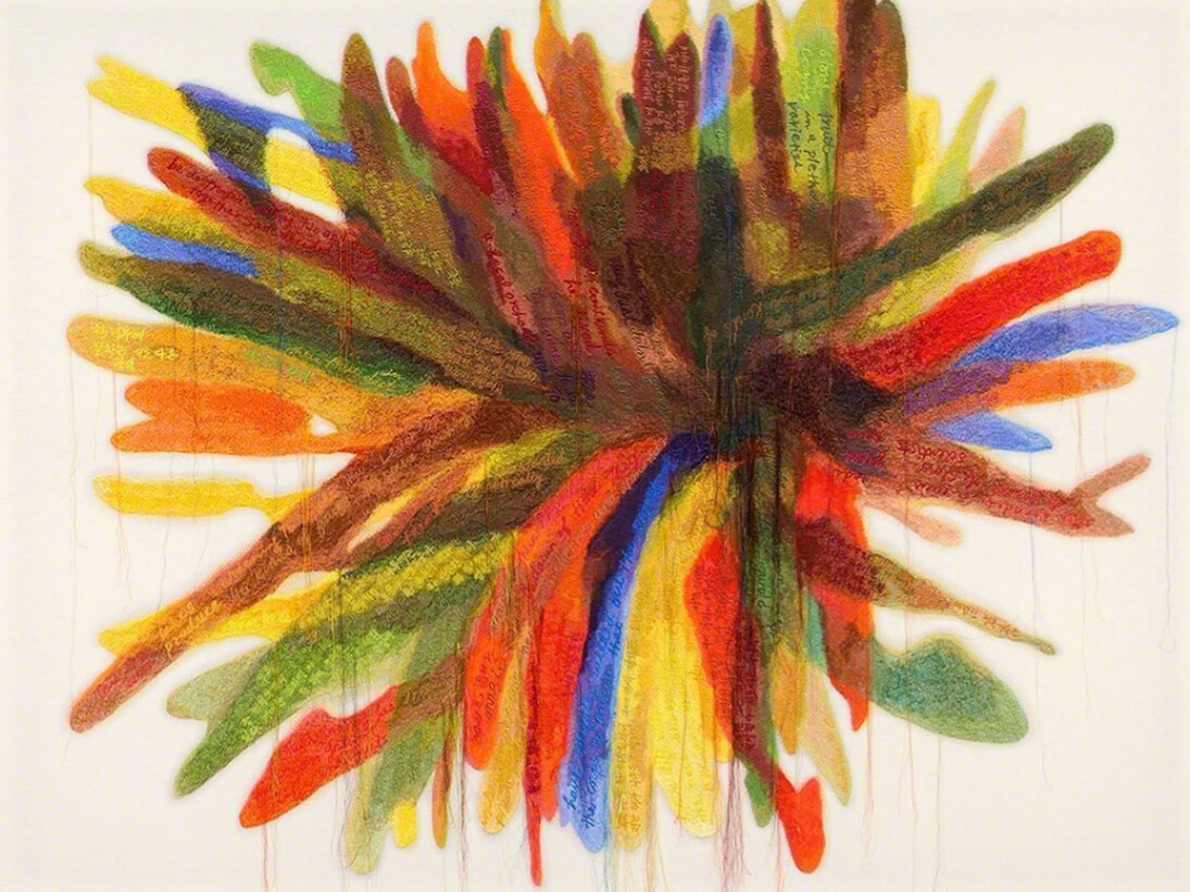 Kyungah Ham, Abstract Weave / Morris Louis X4 1959-60, 2014. Courtesy of Jane Lombard Gallery