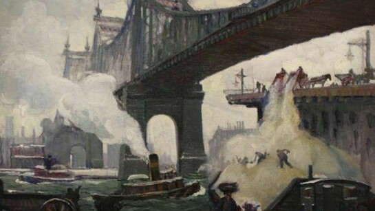 Leon Kroll (1884 – 1974), Queensborough Bridge, 1912, oil on canvas, 36 x 48 ¼ inches, Courtesy of the Fralin Museum of Art at the University of Virginia, Charlottesville, Virginia, Bequest of Mrs. Leon Kroll, 1979.72.1