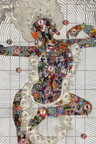 Gonkar Gyatso, Power Lhamo, 2015, mixed media on fine art paper, mounted on Dibond, 122 x 100 cm. Courtesy the artist and Galleria Mimmo Scognamiglio, Milan