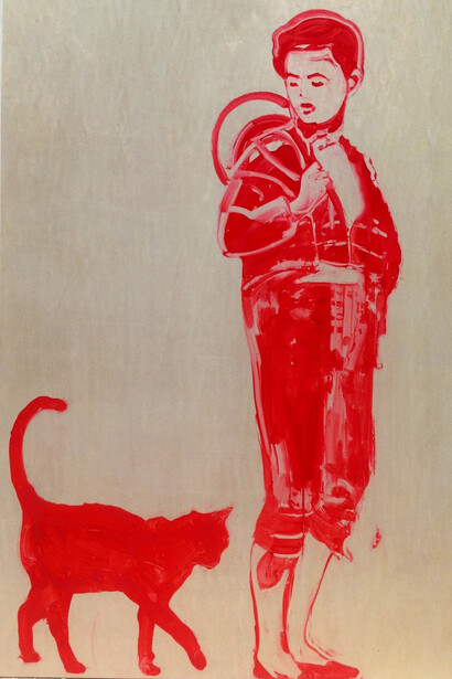 Ilona Szalay, Pride, Oil and Resin on board, 100 x 200 cm