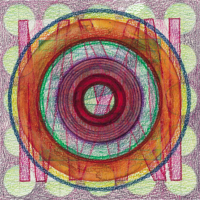 Magical Night #11, coloured pencil on paper, 13 x 13 cm, Mark Weighton, 2011