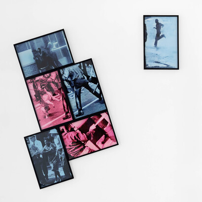 Carrie Mae Weems, Blues and pinks 3 (detail), 2020, six archival inkjet prints, 53-3/4 x 55 inches (overall installed). © Carrie Mae Weems. Courtesy of the artist and Gladstone Gallery, New York, Fraenkel
Gallery, San Francisco, and Galerie Barbara Thumm, Berlin
