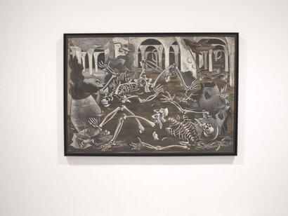 Maruja Mallo, Mask and compass, exhibition view. Courtesy of Museo Nacional Centro de Arte Reina Sofía