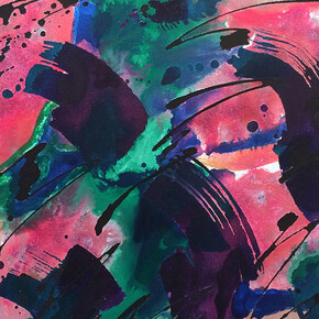 Andrea Bergart, Drip Dry (detail), 2015, acrylic on canvas, 20 x 20 inches