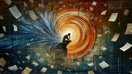 The thinker in the digital storm: contemplation amidst chaos