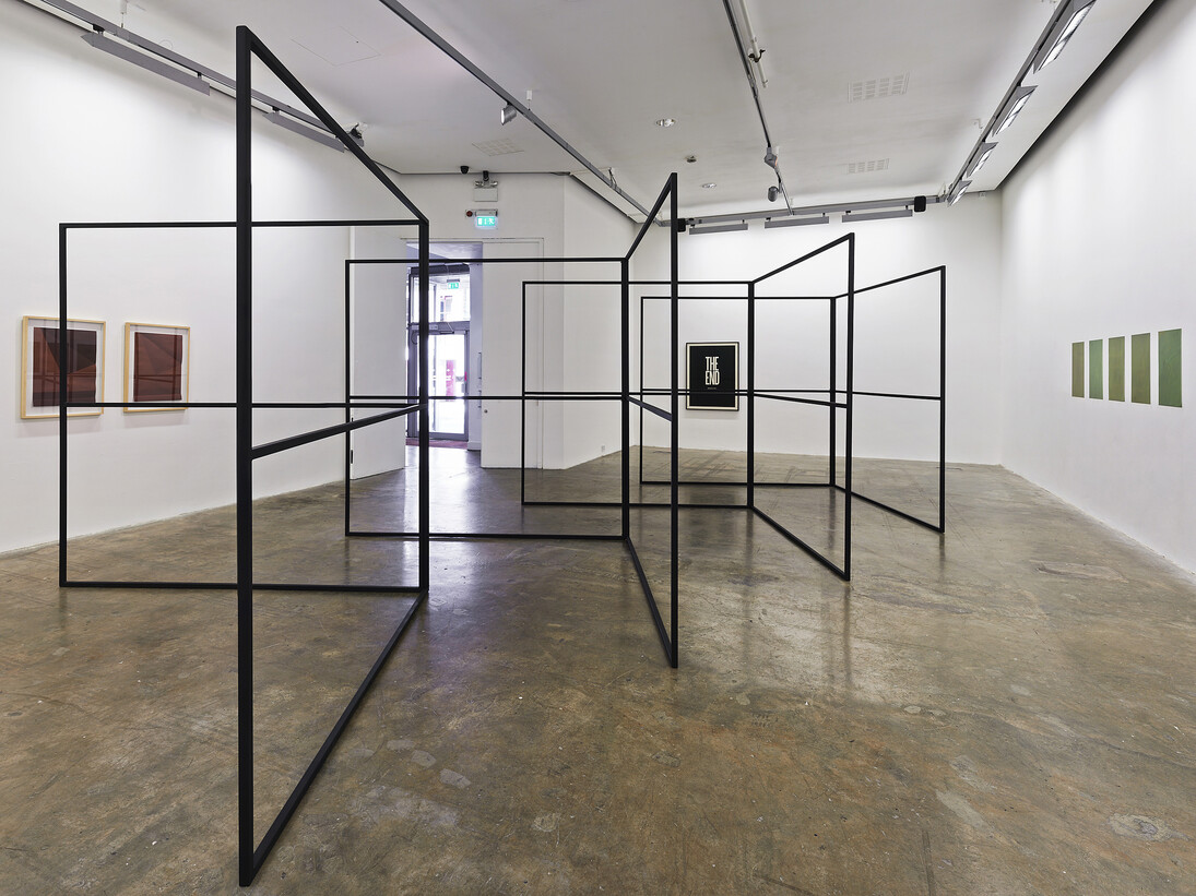 Exhibition view showing works by (L – R) Dina Danish, Karl Burke, Christodoulos Panayiotou, Meggy Rustamova, The Centre For Dying On Stage #1, Project Arts Centre, Dublin, 2014