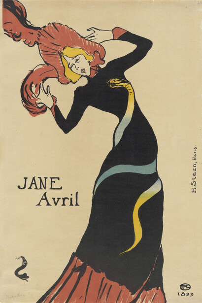 Henri de Toulouse-Lautrec (French, 1864–1901). Jane Avril. 1899. Lithograph, sheet: 22 1/16 x 15 in. (56 x 38.1 cm) The Museum of Modern Art, New York. Gift of Abby Aldrich Rockefeller, 1946 