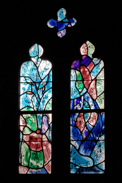 Chagall’s stained-glass windows in All Saints church, Tudeley