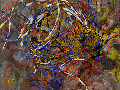 Marta Spagnoli, Algae IV, 2025, acrylic ink and, oil on canvas, 45 x 55 cm, 17.71 x 21.65 in, courtesy: the artist and Galleria Continua, photographer: Ela Bialkowska, OKNO Studio