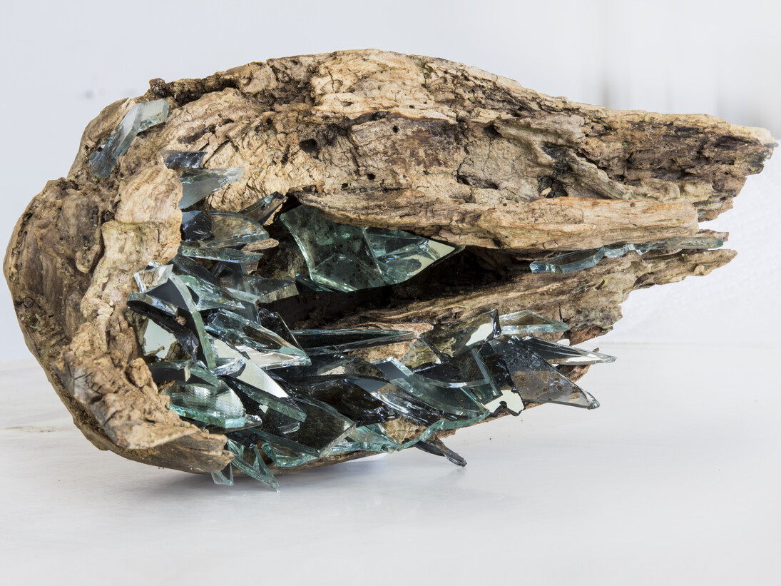 Christine Aaron, Vestige VI, 2015, mirror, wood, 15 x 7 x 8 inches. Photo credit: David Wohl